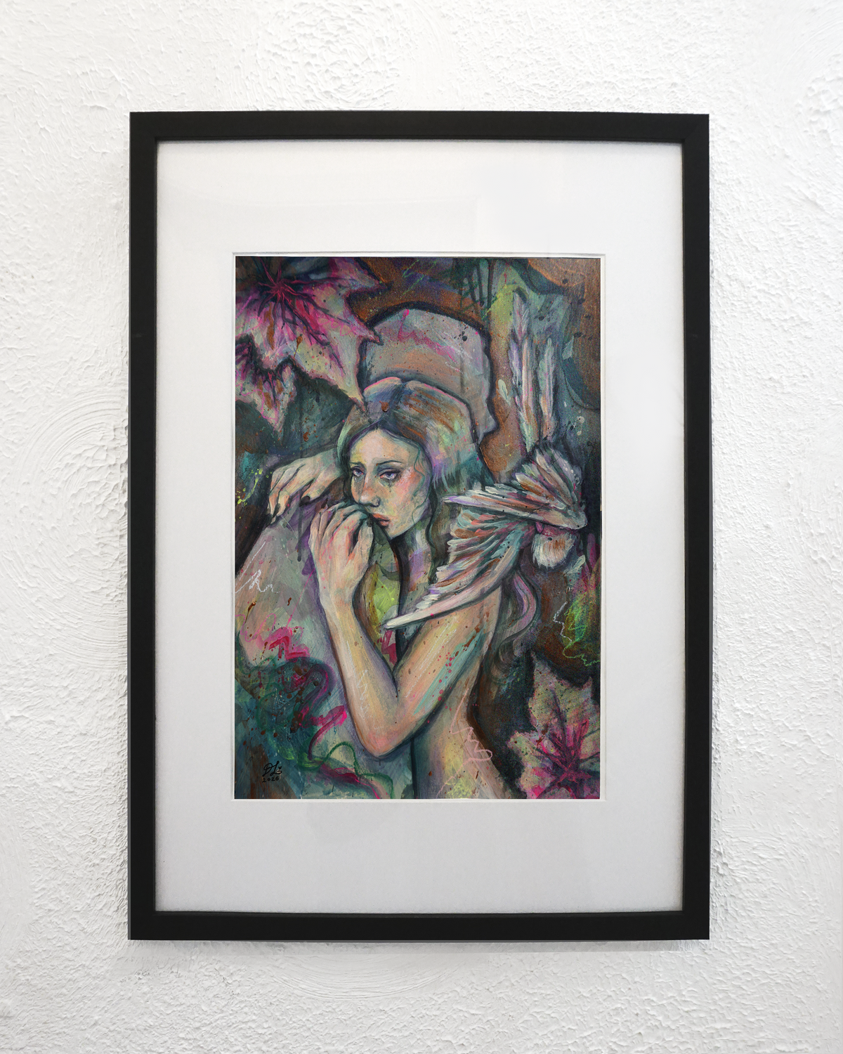 'A Fail to Kiss is a Fail to Cope' Original Framed Painting