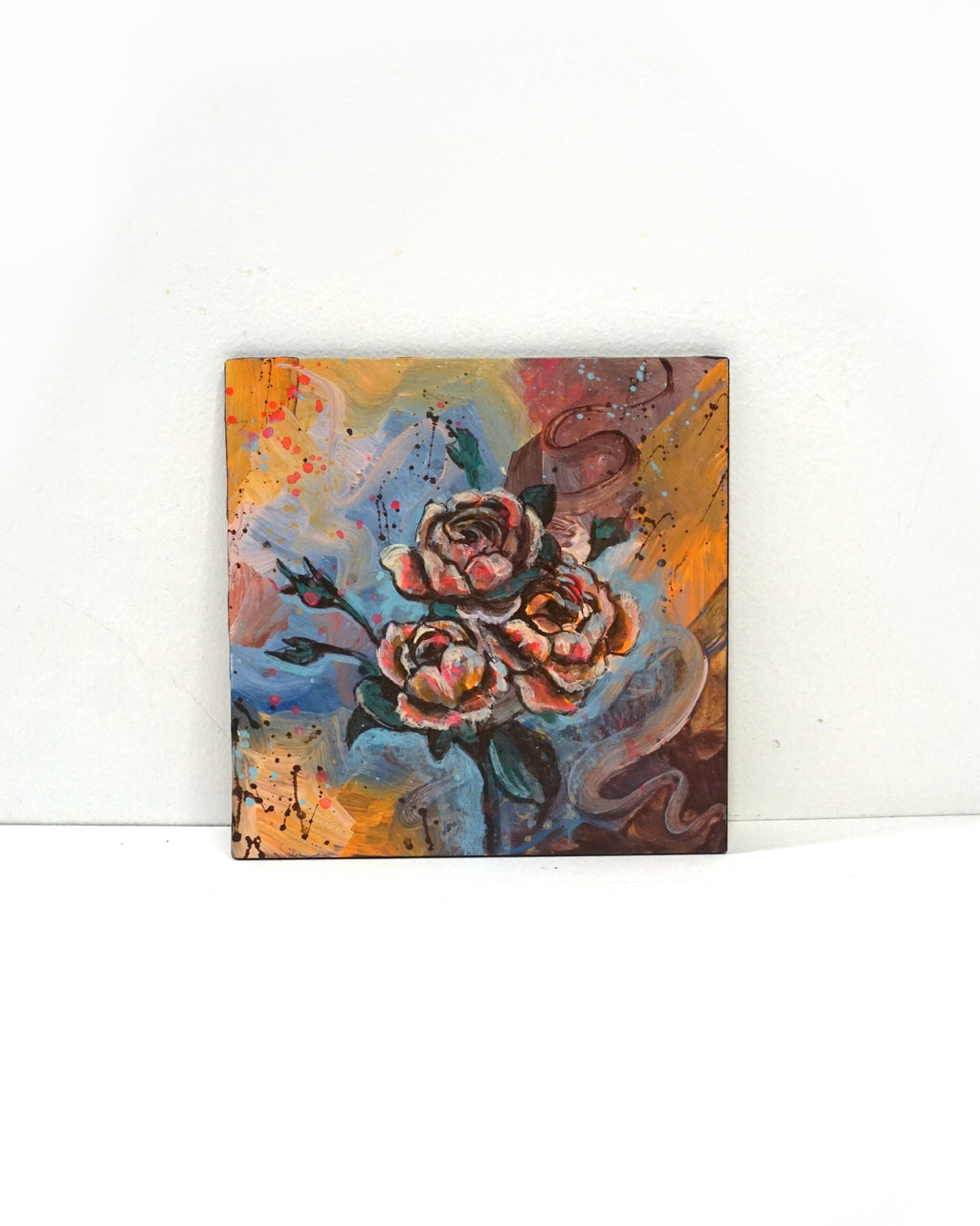 Hand-Painted Floral Coasters | Original Paintings