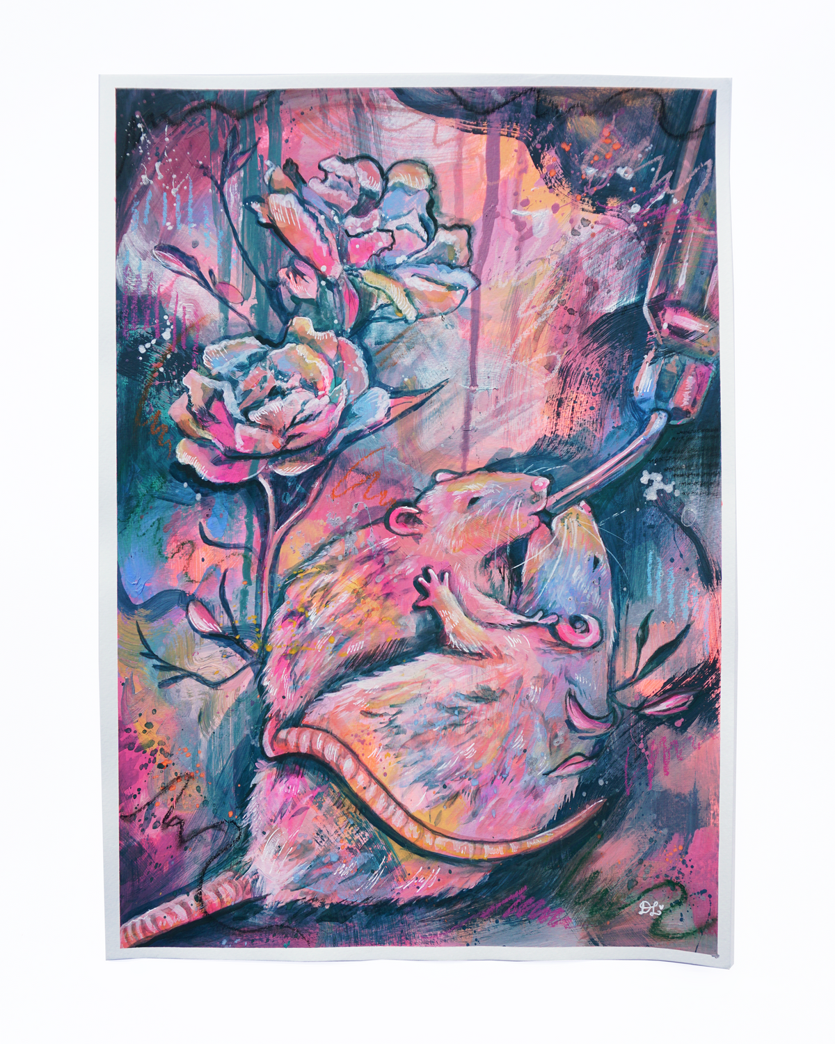 'Lovers Rats' Original Painting (UNFRAMED)